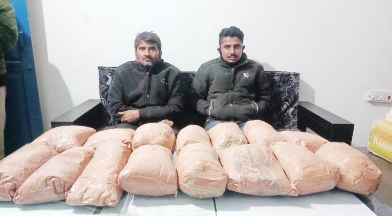 Kohima Police arrested two people with suspected contraband drugs routine checking of vehicles at Khuzama on January 18.